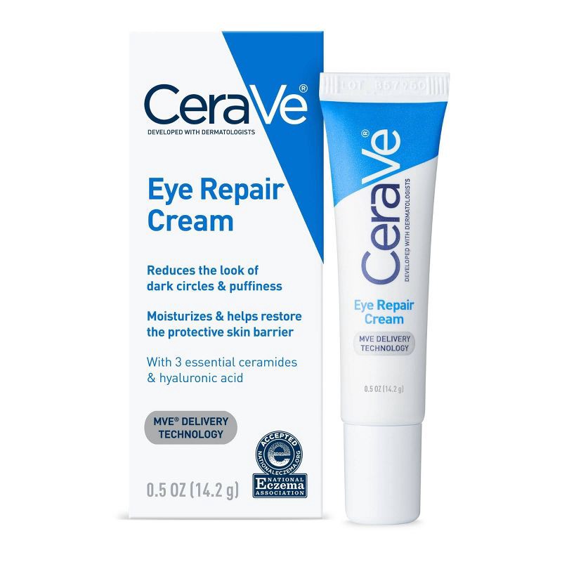 slide 1 of 13, CeraVe Under Eye Cream Repair for Dark Circles and Puffiness - .5oz, 0.5 oz