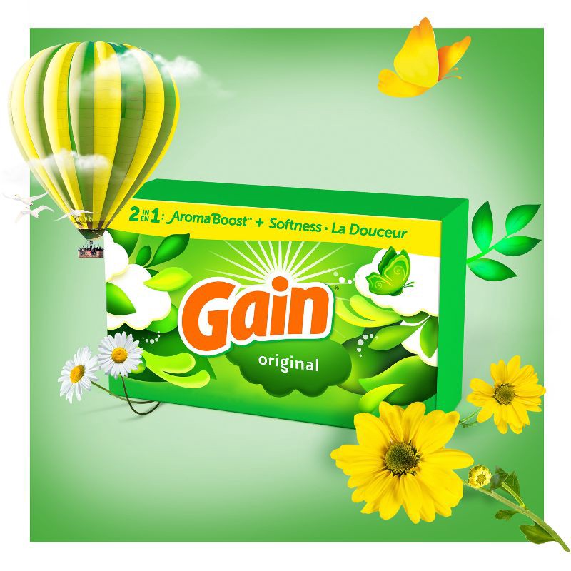 slide 4 of 9, Gain Original Fabric Softener Dryer Sheets - 240ct, 240 ct