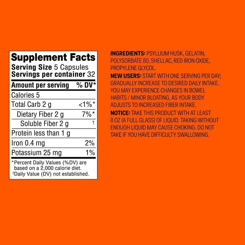 slide 6 of 6, Psyllium Fiber Supplement Capsules - 160ct - up&up™, 160 ct