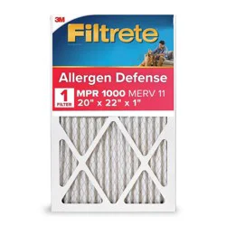 Filtrete 20x22x1 Allergen Defense Air Filter 1000 MPR: MERV 11, Electrostatic, Captures Dust & Pollen, 3-Month Use