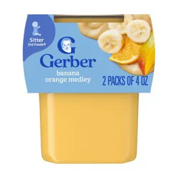 Gerber Baby Food Stage 2 Banana Orange Medley Puree Tub - 4oz/2ct