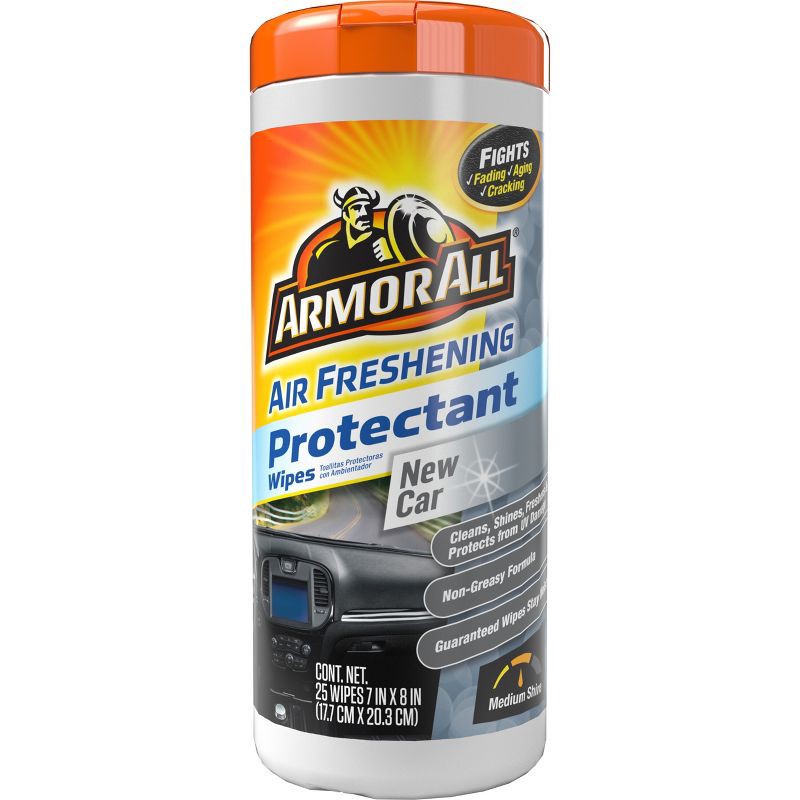 slide 1 of 8, Armor All 25ct New Car Wipes Automotive Protector: Car Cleaning Supplies, Cleaner, Wipes, Removes Dirt & Soil, 25 ct