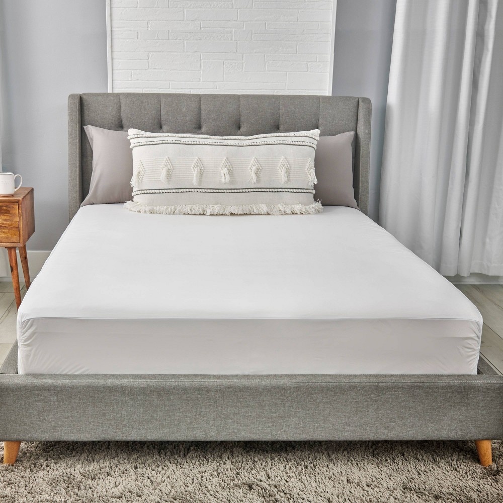 slide 4 of 5, Twin Waterproof Mattress Protector White - AllerEase, 1 ct