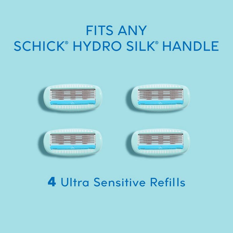 slide 9 of 9, Schick Hydro Silk Sensitive Women's Razor Blade Refills - 4 ct, 4 ct