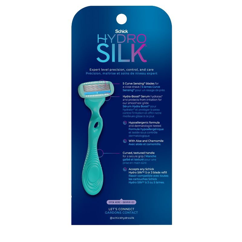 slide 2 of 9, Schick Hydro Silk Sensitive Women's Razor - 1 Razor Handle & 2 Refills, 1 ct