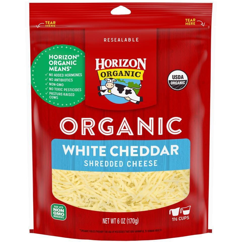 slide 1 of 1, Horizon Organic Shreds Cheddar Finely Shredded Cheese, 6 oz