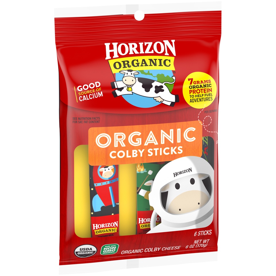 slide 5 of 8, Horizon Organic Organic Colby Cheese Sticks, 6 oz