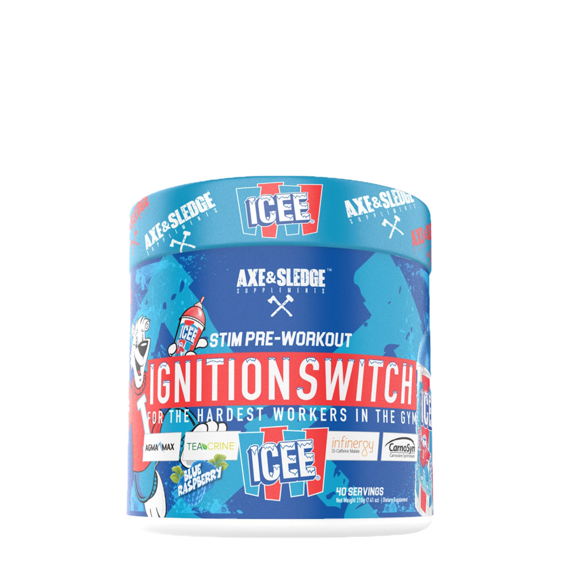 slide 1 of 1, AXE & Sledge Supplements IGNITION SWITCH Stim Pre-Workout - Blue Raspberry Icee, 1 ct