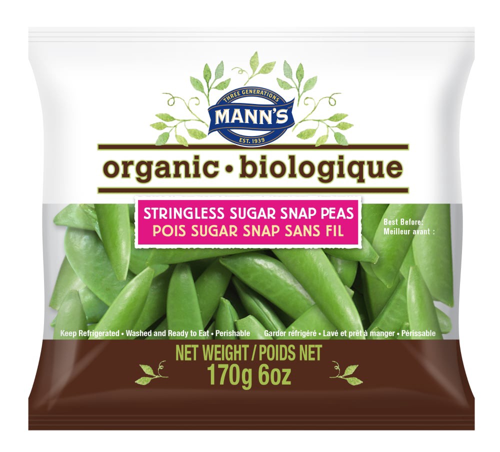 slide 1 of 5, Mann's Organic Sugar Snap Peas, 6 oz