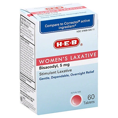 slide 1 of 1, H-E-B Women's Laxative Tablets, 60 ct