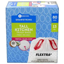 Se Grocers Tropical Scented Flexible Trash Bags 80 Count