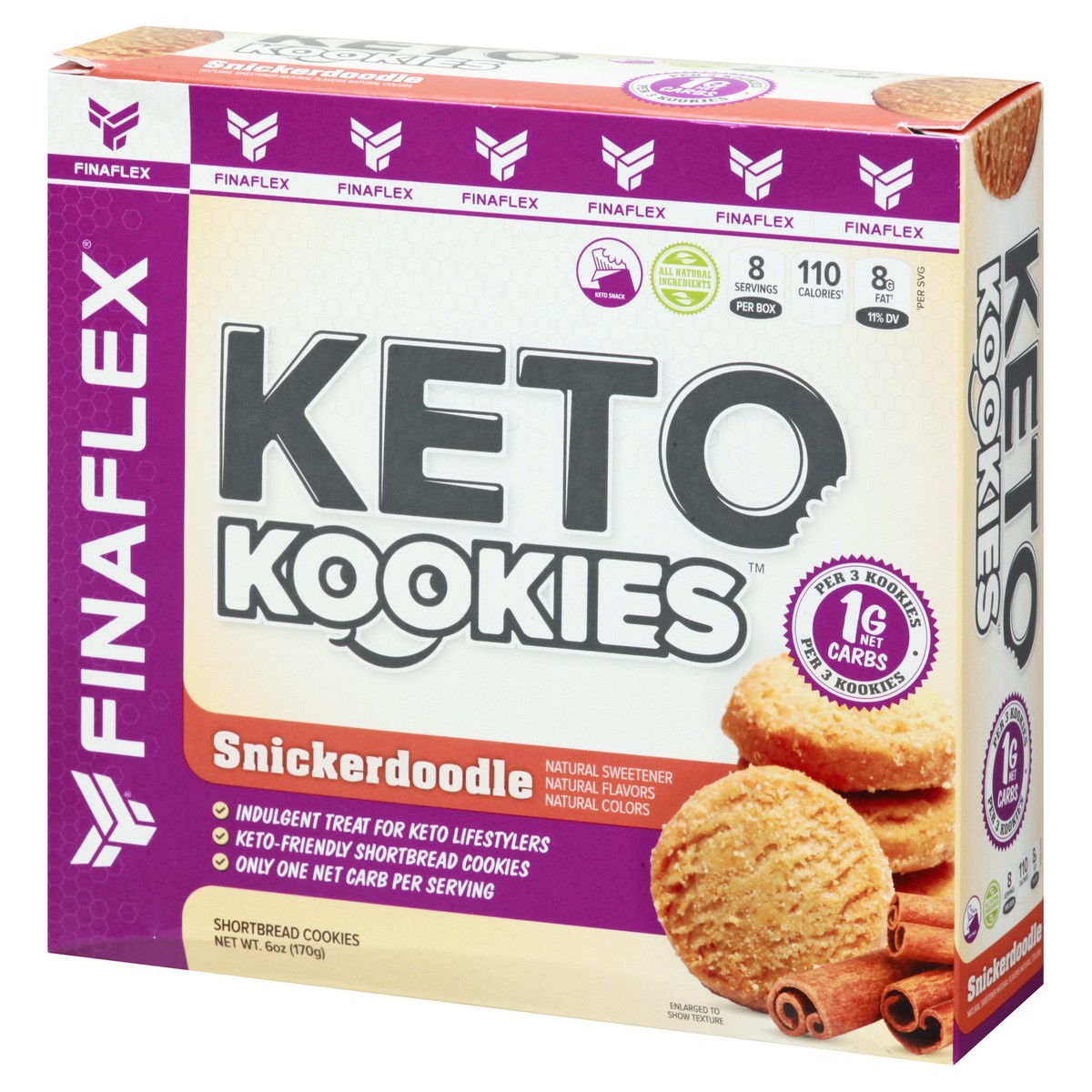 slide 3 of 13, FINAFLEX Keto Kookies Snickerdoodle Shortbread Cookies 6 oz, 6 oz