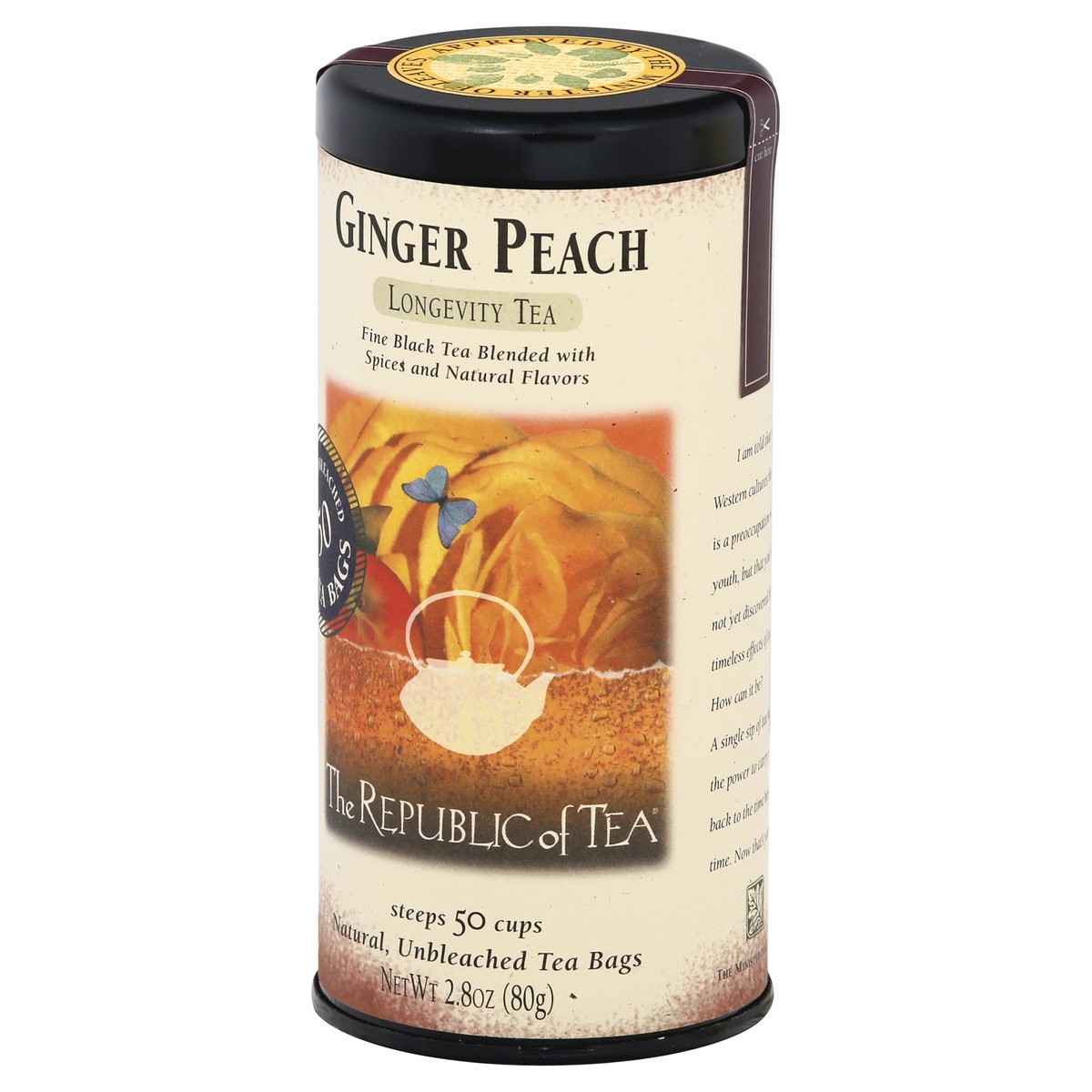 slide 2 of 9, The Republic of Tea Ginger Peach Longevity Tea - 50 ct, 50 ct