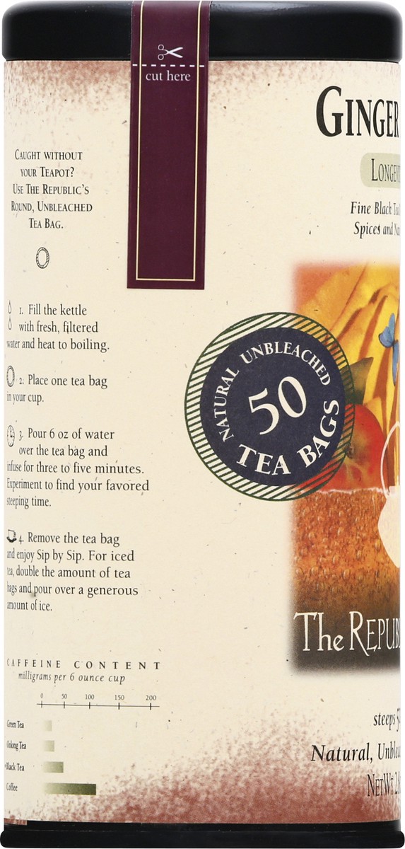 slide 9 of 9, The Republic of Tea Ginger Peach Longevity Tea - 50 ct, 50 ct