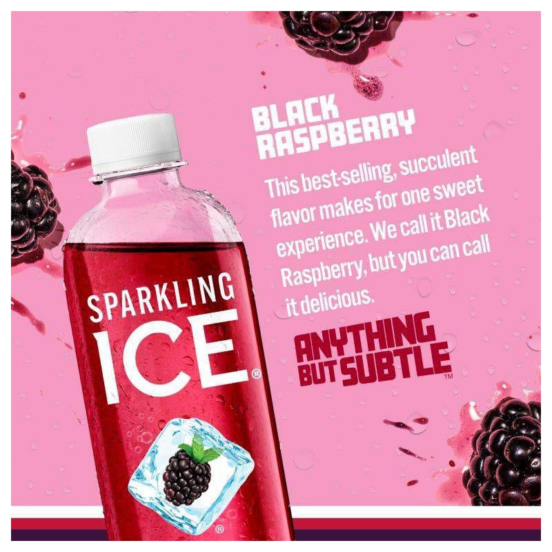 slide 2 of 6, Sparkling Ice Black Raspberry - 17 fl oz Bottle, 17 fl oz