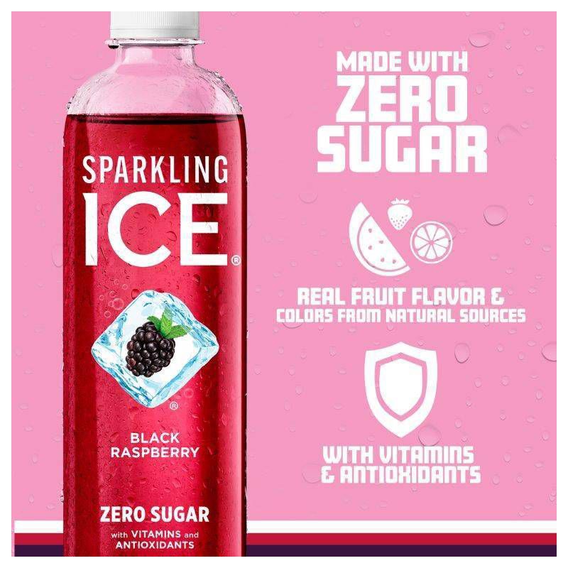 slide 3 of 6, Sparkling Ice Black Raspberry - 17 fl oz Bottle, 17 fl oz