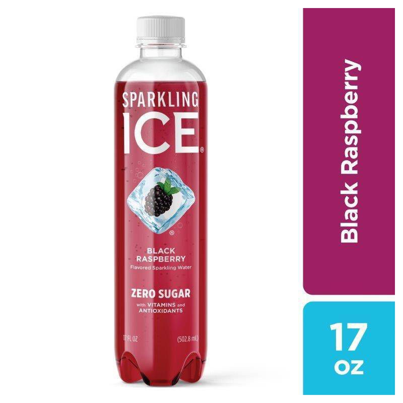 slide 1 of 6, Sparkling Ice Black Raspberry - 17 fl oz Bottle, 17 fl oz