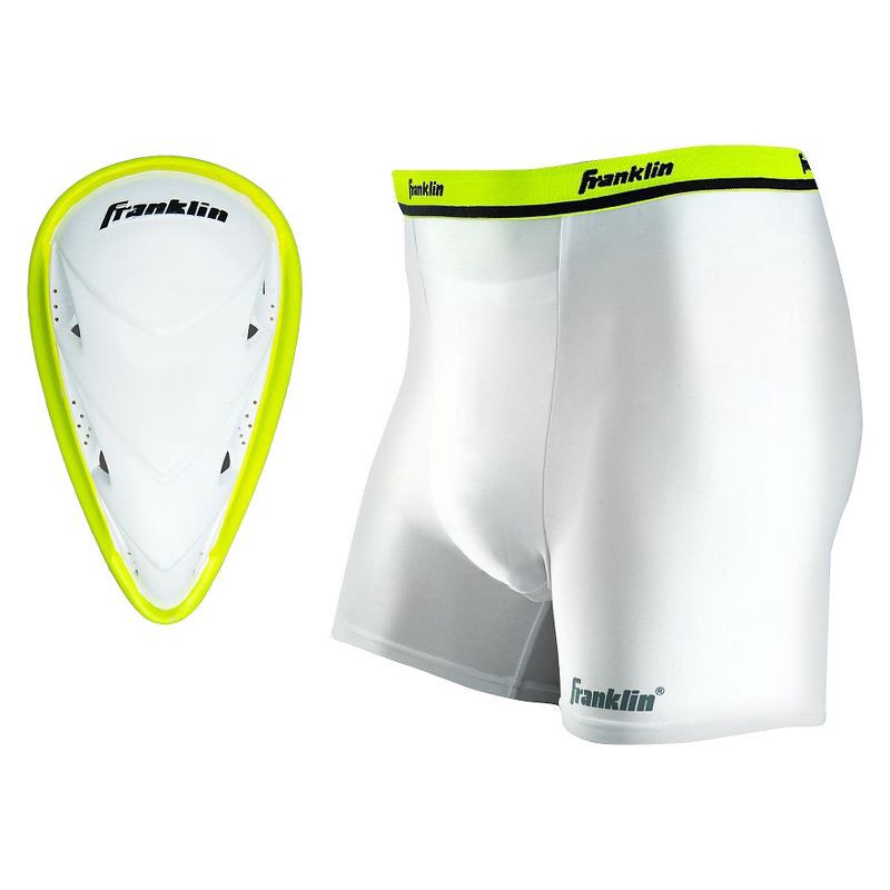Franklin Sports Youth Compression Short with Cup - White L/XL 1 ct