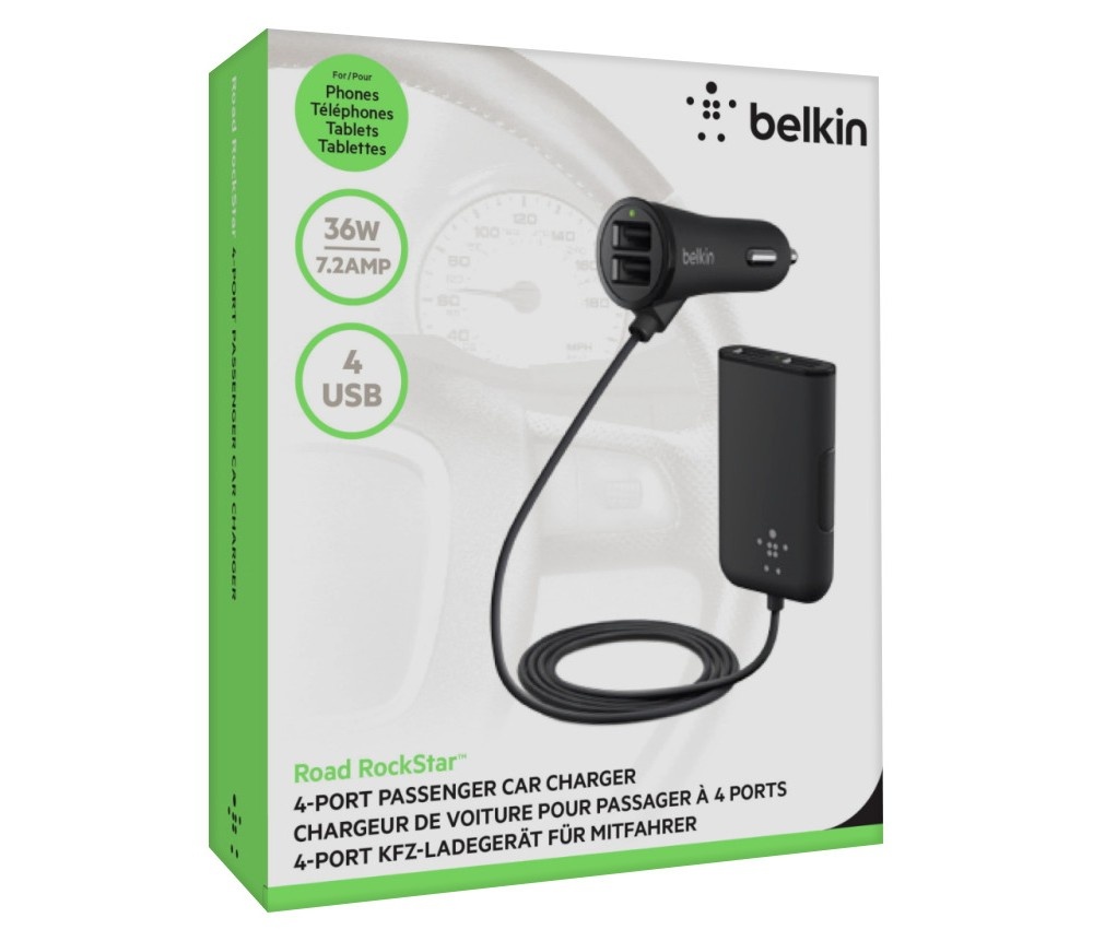 slide 2 of 5, Belkin Car Charger with 4 Ports, 1 ct