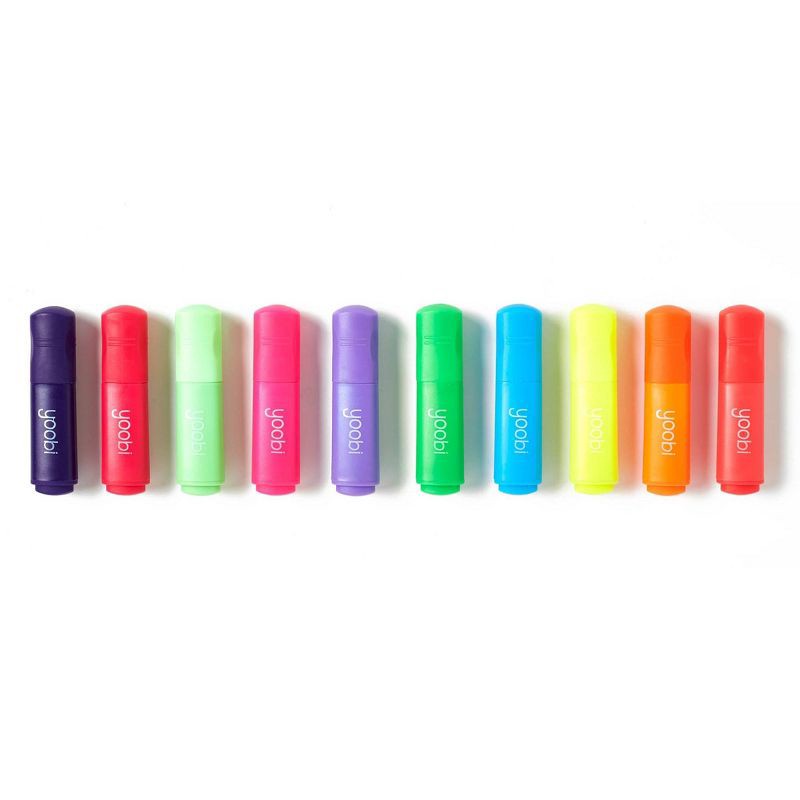 slide 4 of 7, Mini Highlighters - Multicolor, 10 Pack - Yoobi, 10 ct