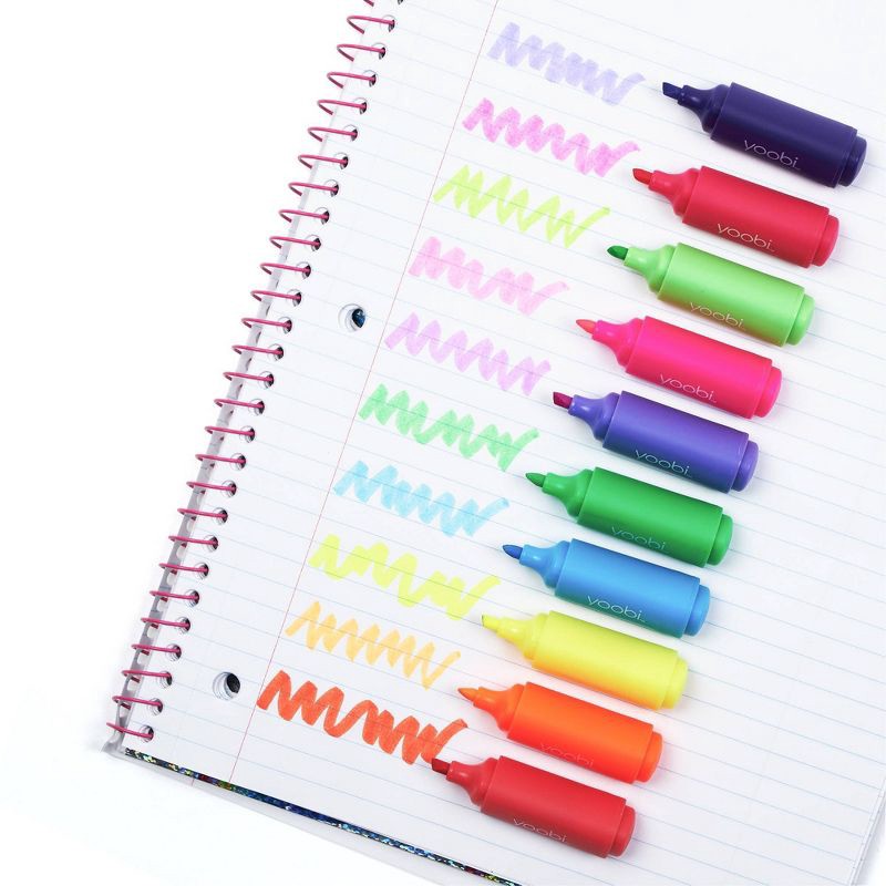slide 3 of 7, Mini Highlighters - Multicolor, 10 Pack - Yoobi, 10 ct