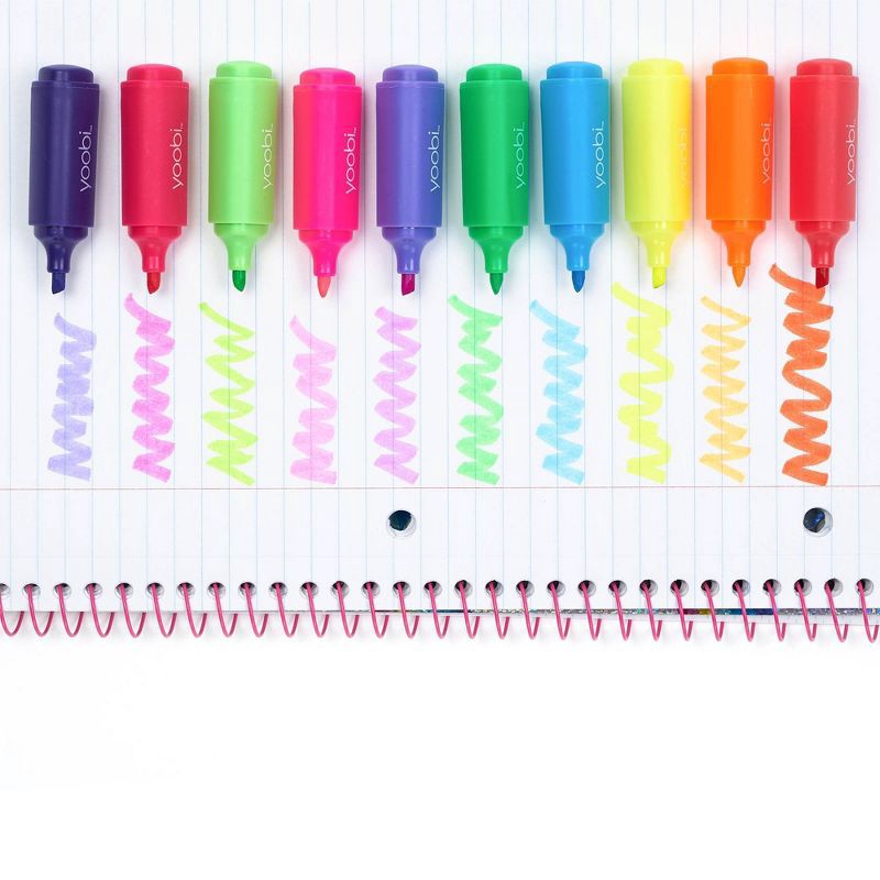 slide 6 of 7, Mini Highlighters - Multicolor, 10 Pack - Yoobi, 10 ct