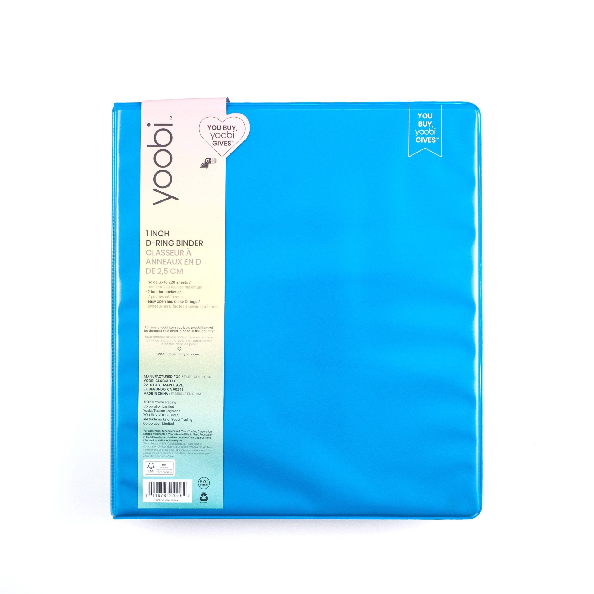 slide 1 of 8, 1" 275 Sheet Ring Binder Blue - Yoobi, 1 ct