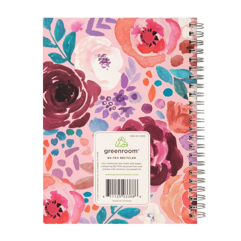 slide 5 of 12, greenroom 80pg Ruled Notebook 5.875"x8" Floral (Designs May Vary): Spiral Soft Cover Journal, Multicolor, 6x8 Inches, 1 ct