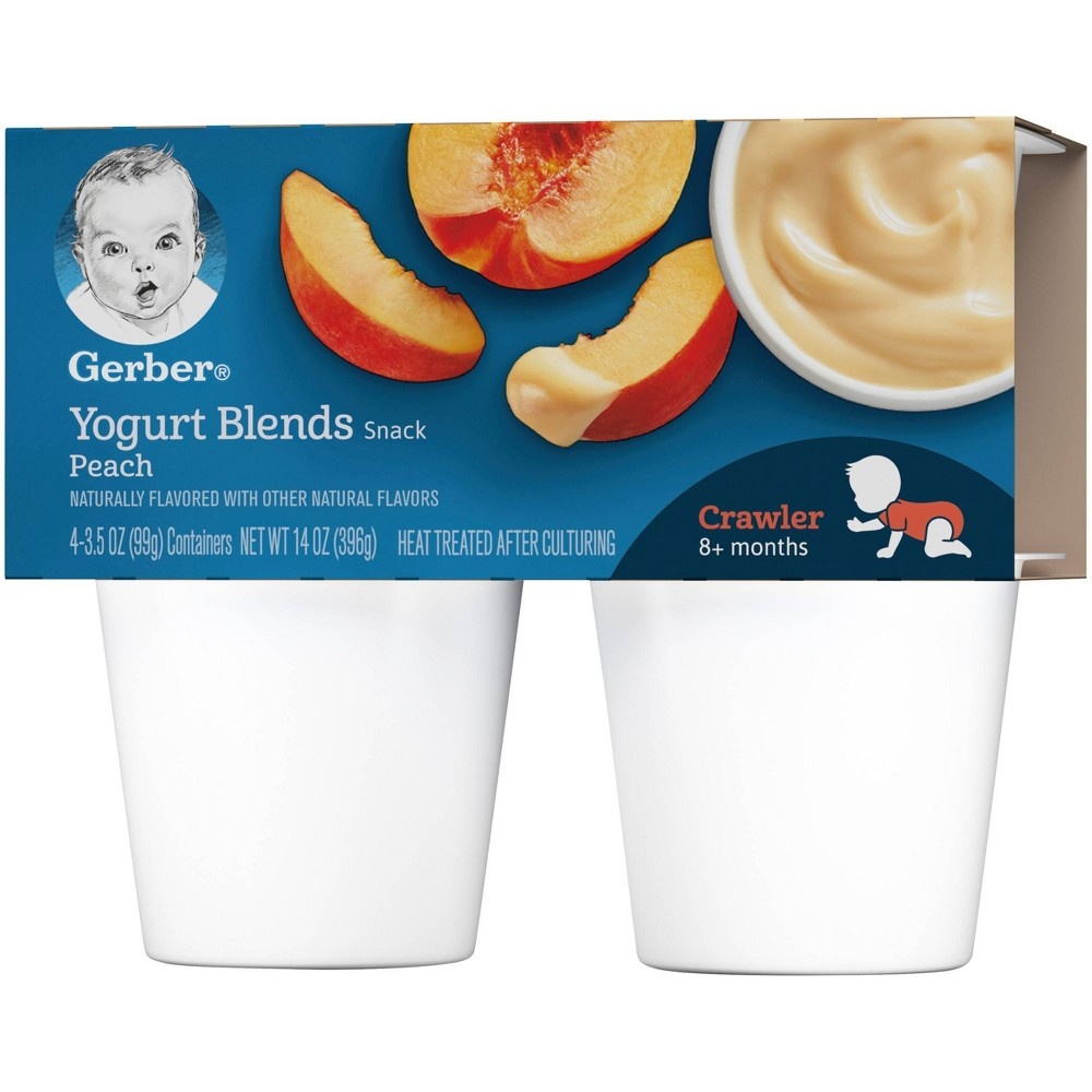 slide 5 of 6, Gerber Crawler Peach Yogurt Blends, 4 ct, 14 oz