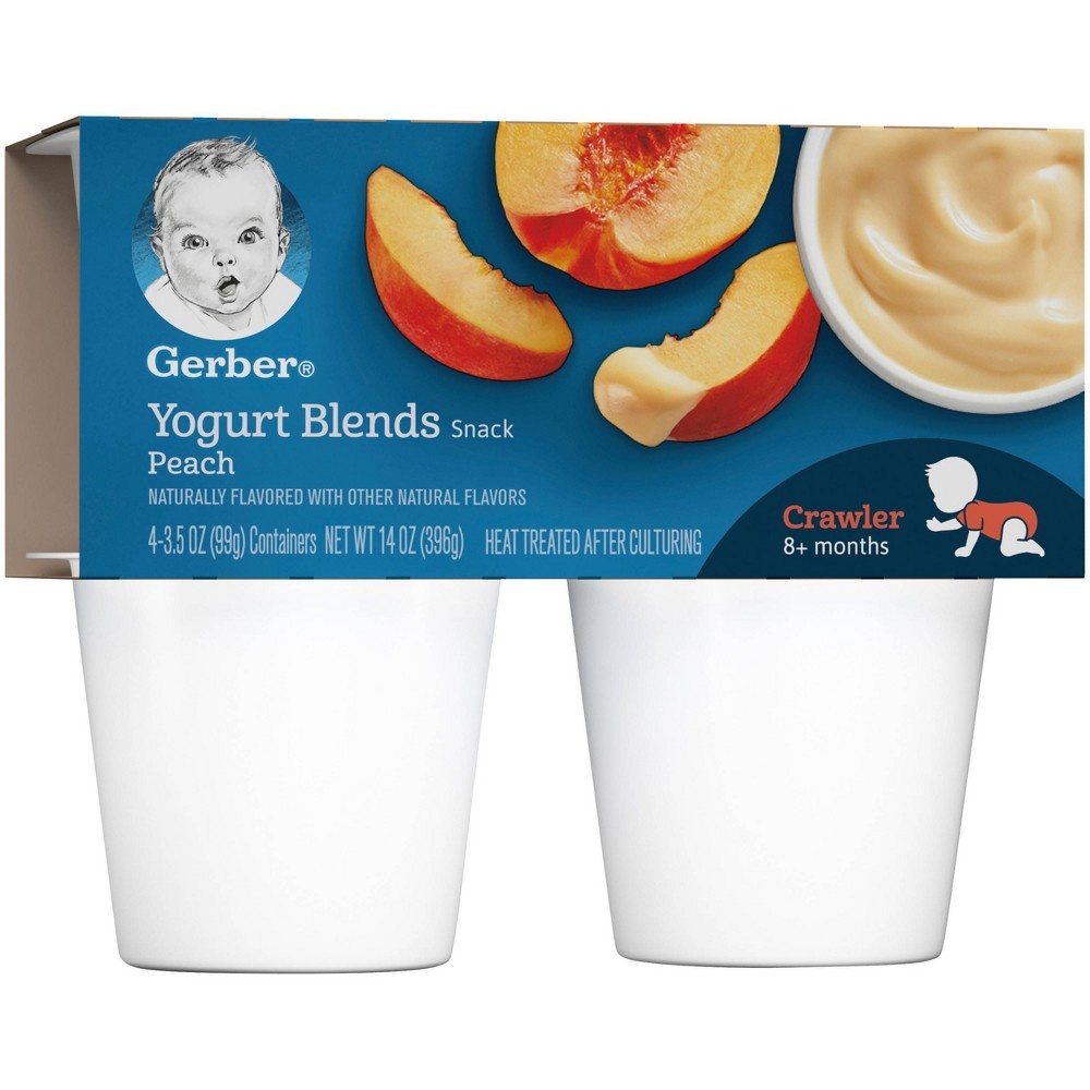 slide 6 of 6, Gerber Crawler Peach Yogurt Blends, 4 ct, 14 oz