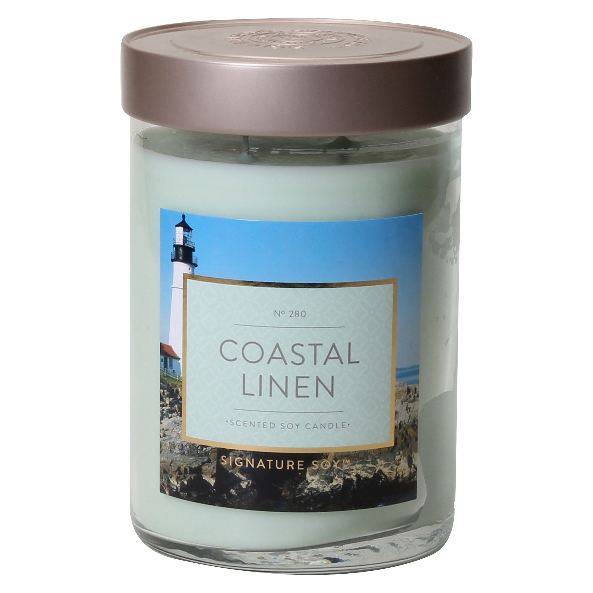 slide 1 of 1, Signature Soy Jar Candle Coastal Linen , 21 oz