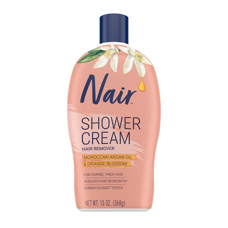 slide 1 of 8, Nair Shower Cream Hair Remover, Moroccan Argan Oil - 13.0 oz, 13 oz