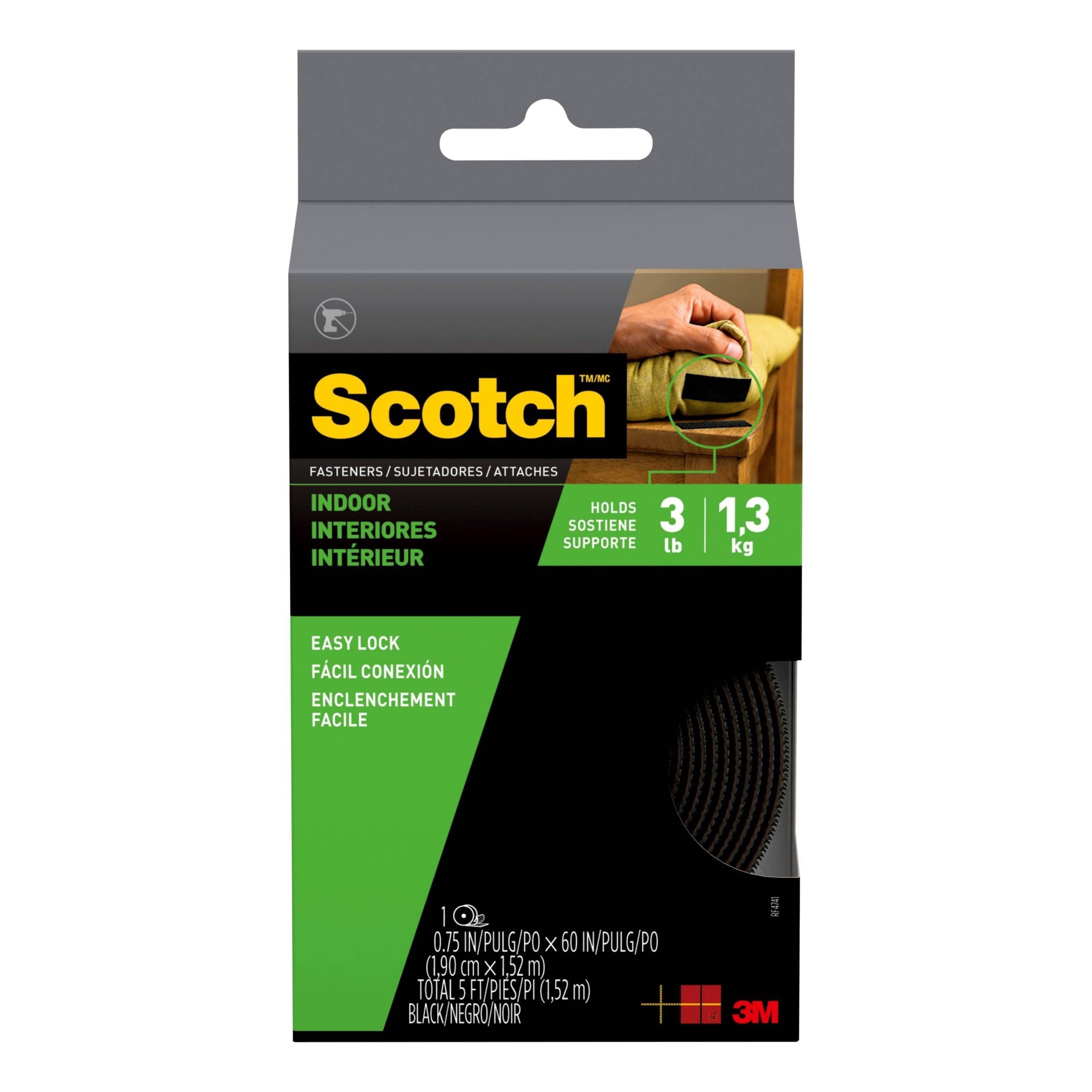 slide 1 of 9, Scotch 3/4" x 5' indoor Fasteners Black, 1 ct