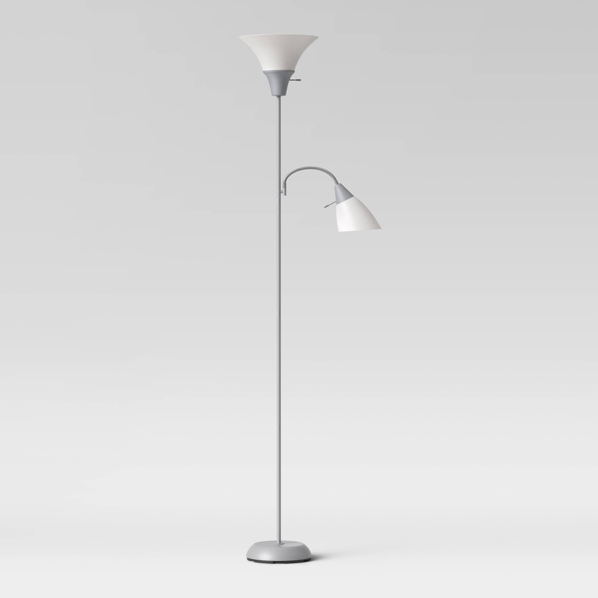 slide 1 of 1, Tochiere with Task Light Floor Lamp Gray - Room Essentials, 1 ct