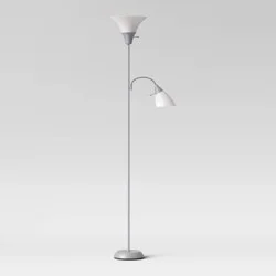 Tochiere with Task Light Floor Lamp Gray - Room Essentials