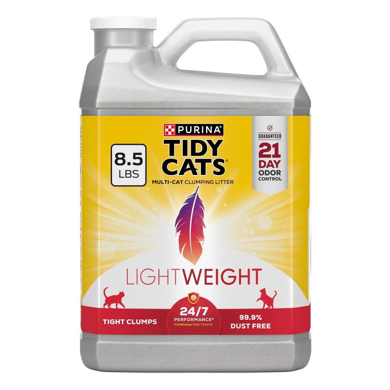 slide 1 of 10, Purina Tidy Cats Lightweight 24/7 Performance Low Dust Clumping Scoop Scented Cat & Kitty Litter for Multiple Cats - 8.5lbs, 8.5 lb