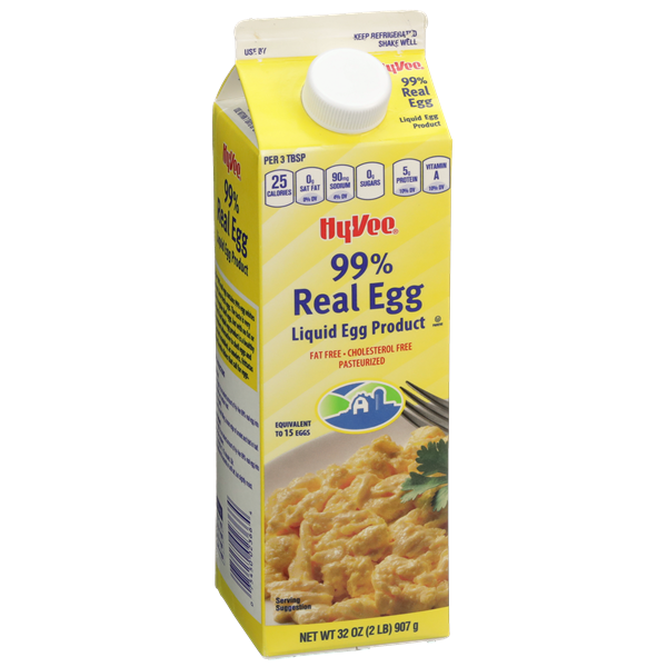 slide 1 of 1, Hy-vee 99% Real Egg Liquid Egg Product, 32 oz