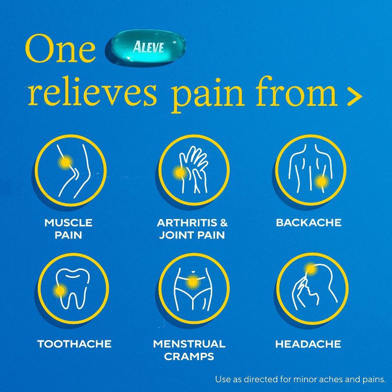 slide 3 of 8, Aleve NSAID Naproxen Sodium, Easy Open Arthritis Cap, Pain Relief, Arthritis Pain Relief - 80ct, 80 ct
