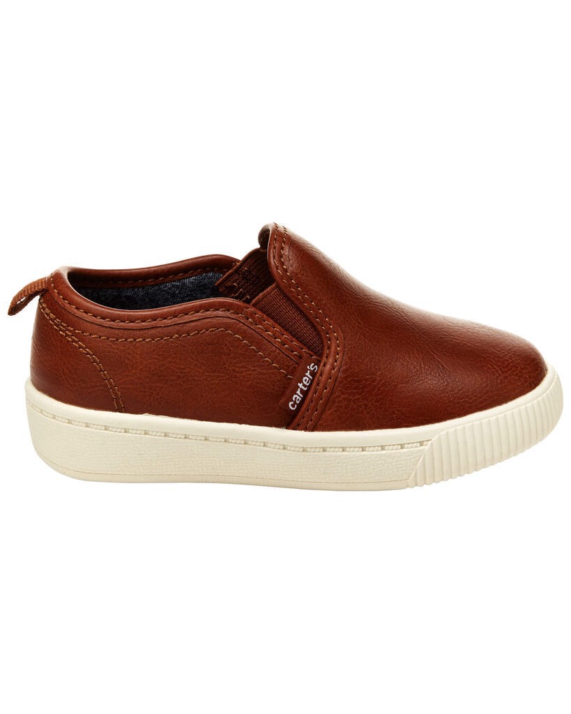 slide 3 of 5, Carter's Toddler Faux Leather Casual Sneakers Brown 8, 1 ct