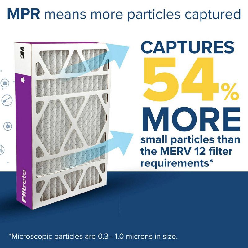 slide 4 of 13, Filtrete 16" x 25" x 4" Allergen Bacteria and Virus Deep Pleat Air Filter 1550 MPR: MERV 12 Electrostatic Furnace Filter, 1 ct