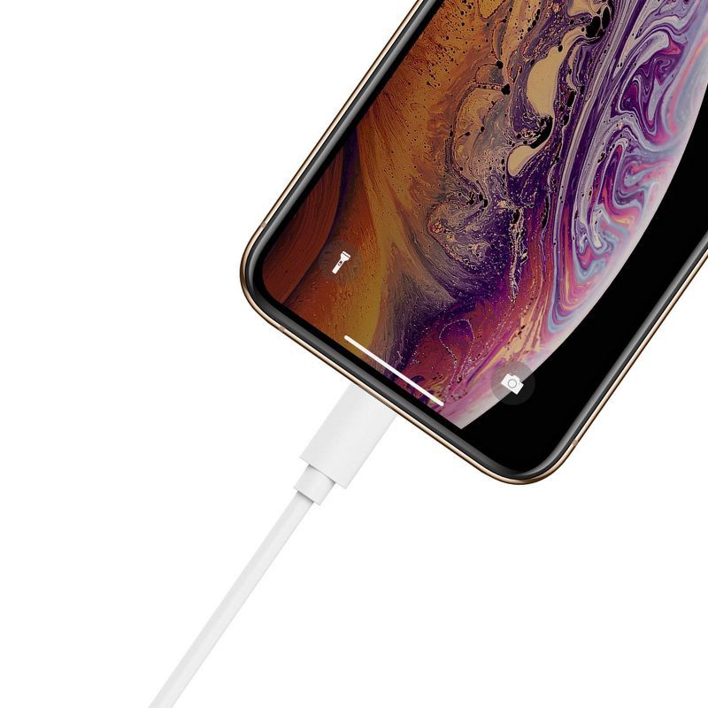 slide 6 of 9, Just Wireless 10' TPU Lightning to USB-A Cable - White, 1 ct
