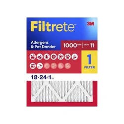 Filtrete 18x24x1 Allergen Defense Air Filter 1000 MPR: MERV 11 Electrostatic Furnace Filter, Captures Dust & Pollen