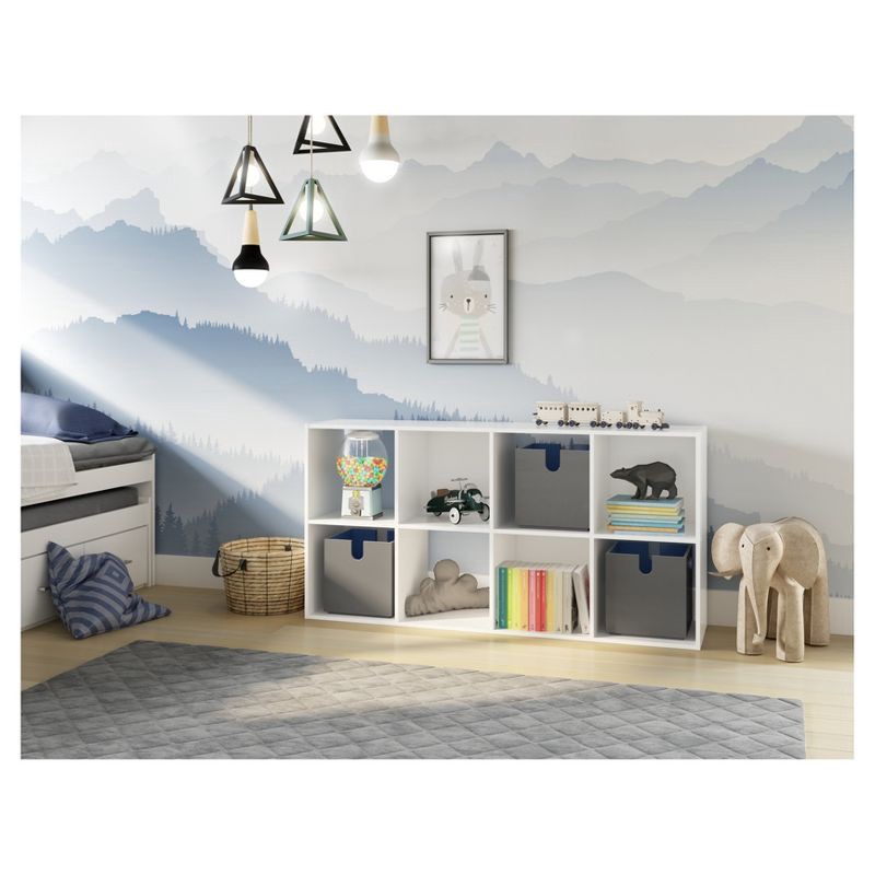 slide 2 of 3, 11" 8 Cube Organizer Shelf White - Room Essentials™: Bookshelf Storage, 4 Shelves, Particle Board, Adult Assembly, 1 ct