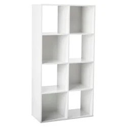 11" 8 Cube Organizer Shelf White - Room Essentials™: Bookshelf Storage, 4 Shelves, Particle Board, Adult Assembly