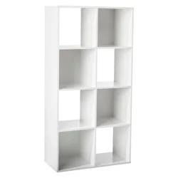 11" 8 Cube Organizer Shelf White - Room Essentials™: Bookshelf Storage, 4 Shelves, Particle Board, Adult Assembly