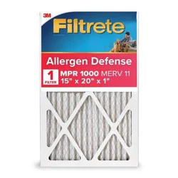 Filtrete 15x20x1 Allergen Defense Air Filter 1000 MPR: MERV 11 Electrostatic Furnace Filter, Captures Dust & Pollen