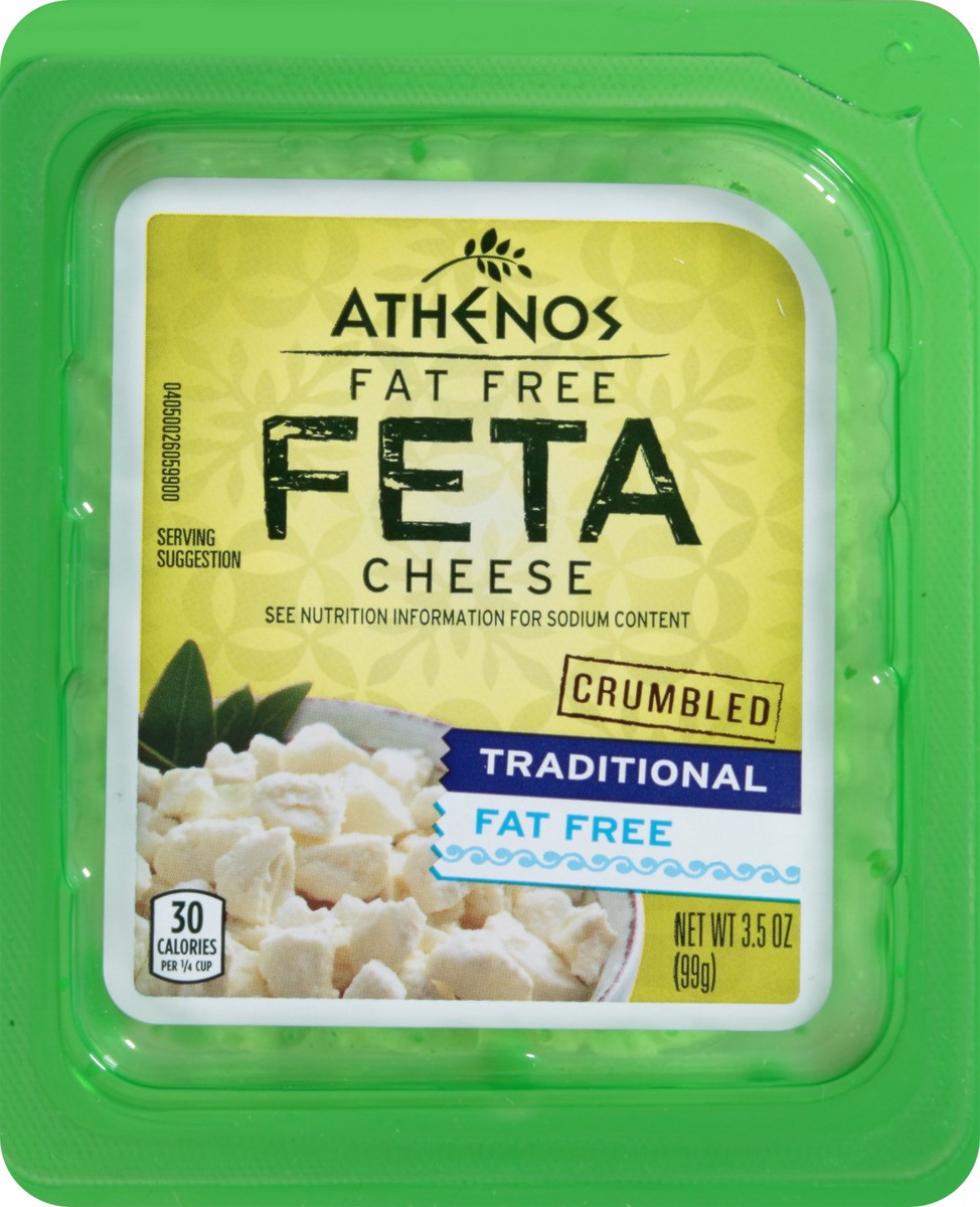 slide 7 of 9, Athenos Traditional Crumbled Fat Free Feta Cheese, 3.5 oz Tub, 3.5 oz