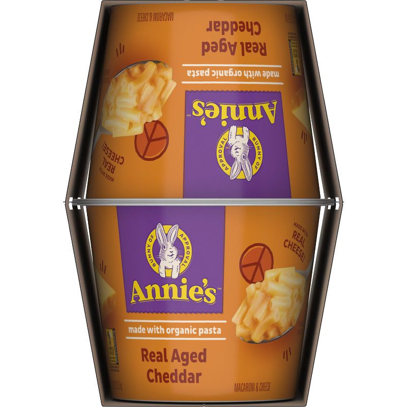 slide 6 of 8, Annie's Organic Real Aged Cheddar Mac and Cheese Microwavable Cups - 8.04oz/4pk, 8.04 oz, 4 ct