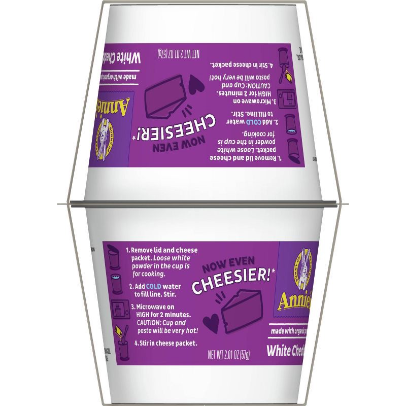 slide 8 of 13, Annie's White Cheddar Mac and Cheese Microwavable Cups - 8.04/4pk, 8.04/4 ct