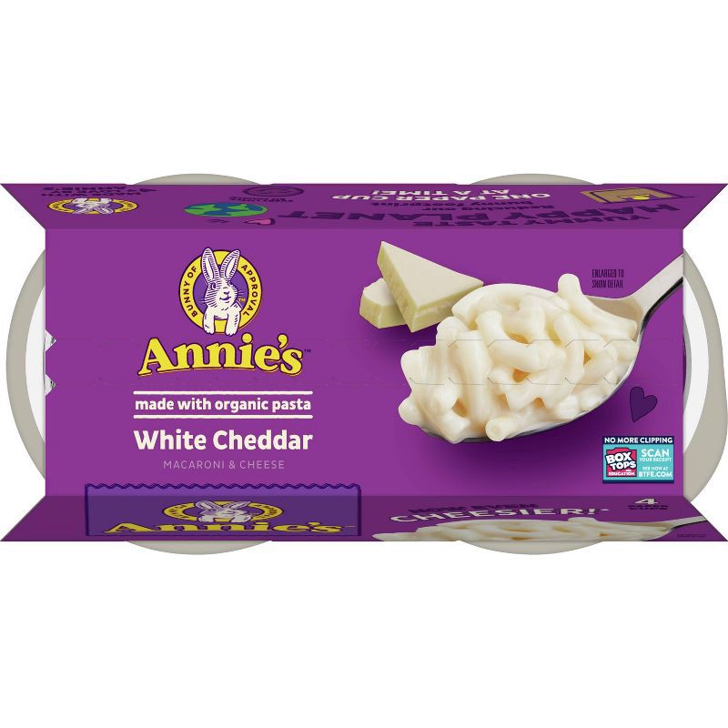 slide 9 of 13, Annie's White Cheddar Mac and Cheese Microwavable Cups - 8.04/4pk, 8.04/4 ct